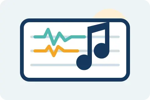 分軌波形與局部編輯音樂的示意